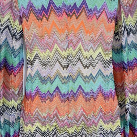 Missoni Italy Multicolor Zigzag Knit Long Sleeve Dress Rayon Silk Lined Small - Picture 13 of 16